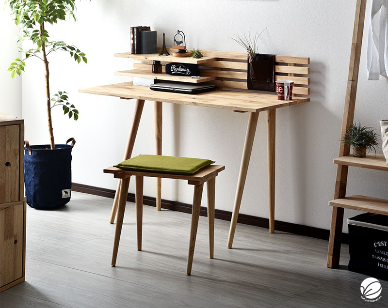 Natural Signature デスク + スツール 2点セット 【19-119】｜激安