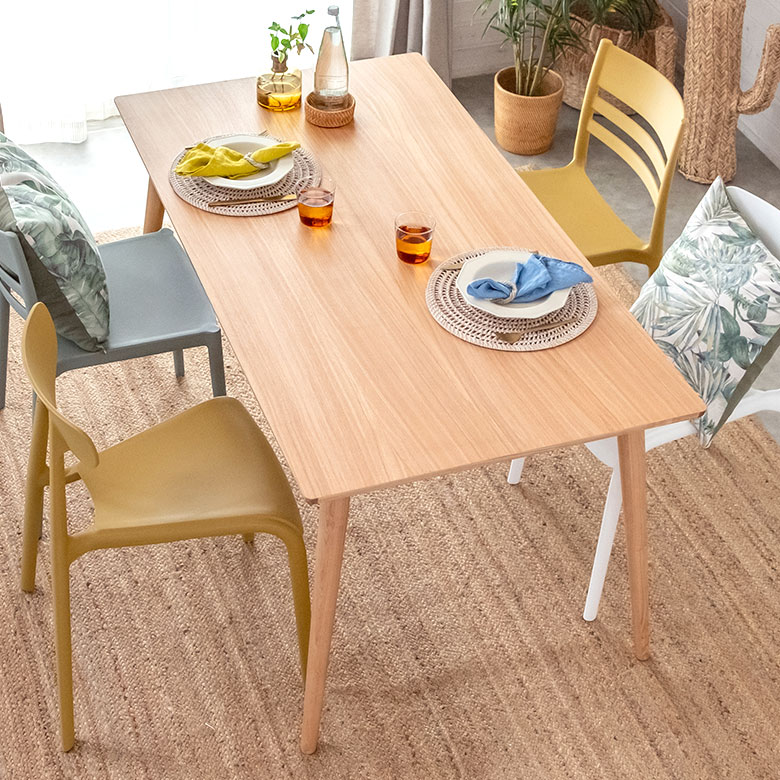 楽天市場】ダイニングテーブル 4人掛け 木製 W 150 D 80 ナチュラル