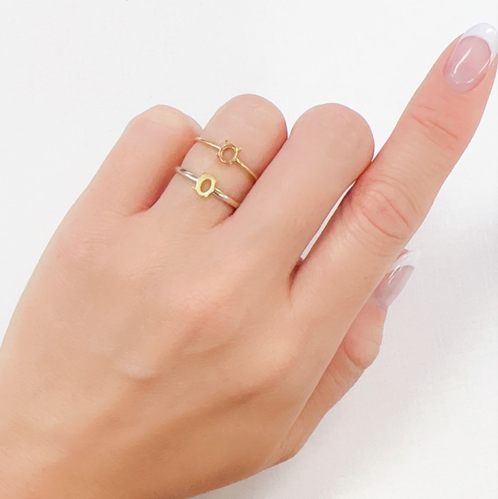 K18リング用空枠 オーバル爪留め つやあり 5×7mm用 [20084815] | TOP