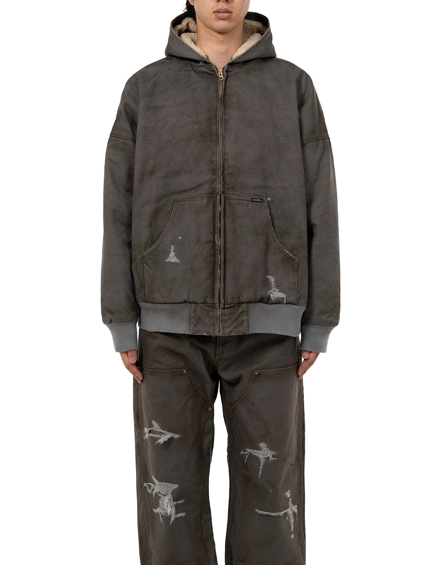 KAMIYA - 【定番】ボロ ボアダック ジップ パーカー / BORO BOADUCK