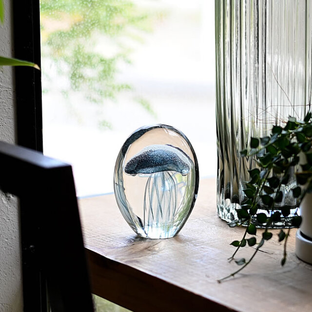 OVAL ガラスアート ジェリーフィッシュ クラゲ | ゼネラルストア オルネ