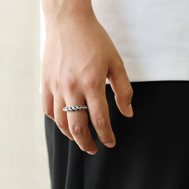 マウンテン ロープ リング シルバー アクセサリー 指輪 編み込み