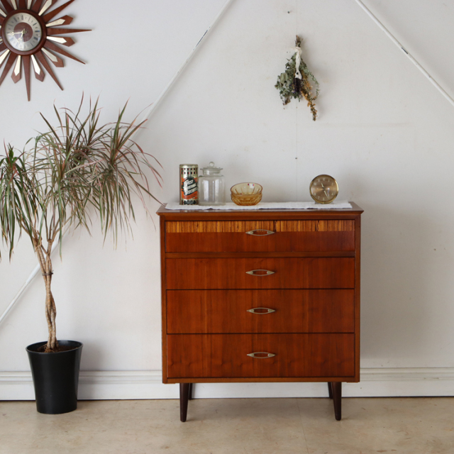 4段チェスト・たんす収納【ウォールナット】 商品番号【020002