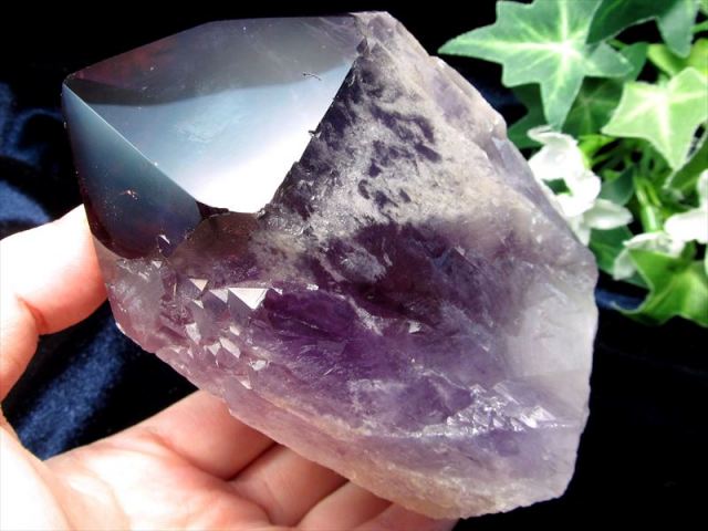 虹入り アメトリン ポイント原石 高さ70mm 重さ484g 美麗パープル