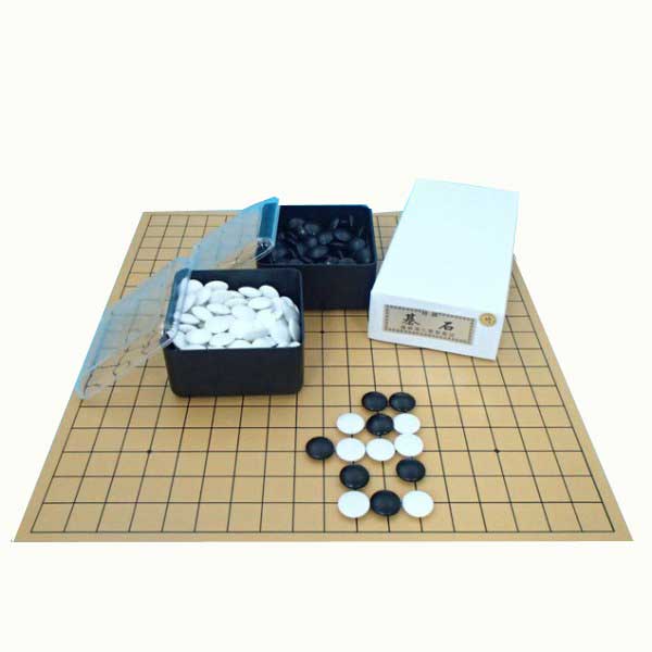 木製囲碁盤セット 白黒石付き 木製囲碁盤と白黒石セット 囲碁石セット