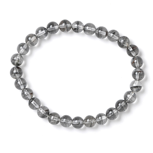 ブレスレット 水晶 ブラックファントム AAA 6mm 27玉 No.7 | 神棚・神