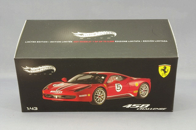マテル 1/43 フェラーリ 458 イタリア チャレンジ #5 レッド