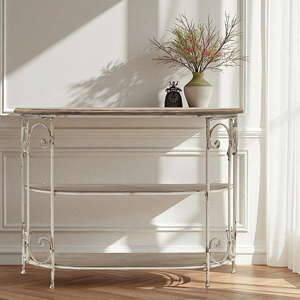 シャビーシック フレンチスタイル オープンラック(コンソール) 幅110cm
