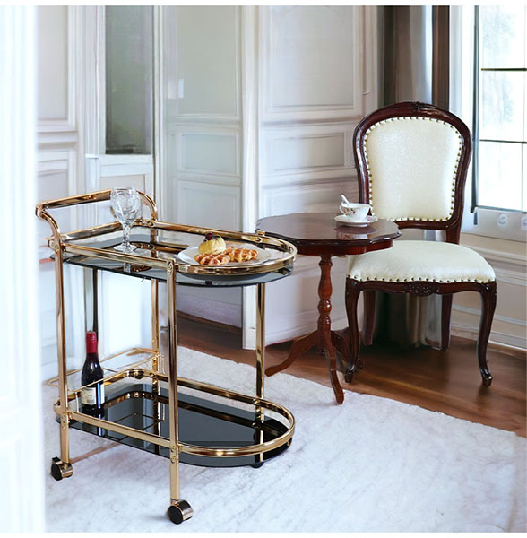 高級クラシック ゴールドワゴン ブラック×ゴールド｜おしゃれ輸入家具