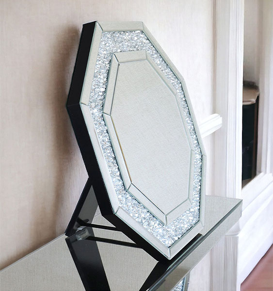 Miruge 八角形ウォールミラー（ダイヤ） 壁掛け鏡 幅59cm 【送料無料