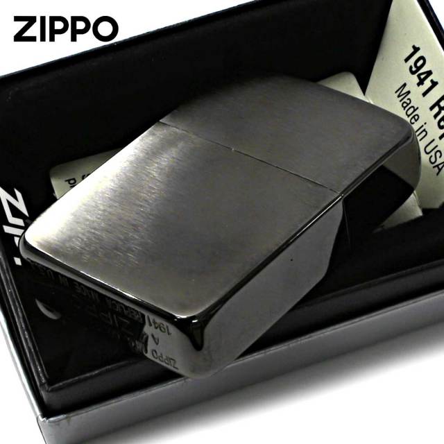 Zippo ジッポー 1941レプリカ 無地 ブラックアイス Black Ice つや消し