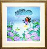 藤城清治「花と少女」リトグラフ :: 絵画買取・販売 - シバヤマ