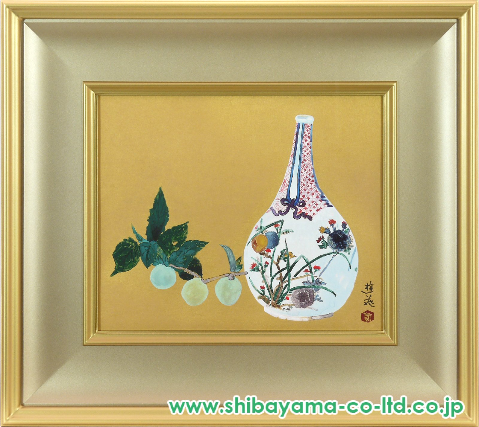 小倉遊亀「古九谷と青梅」木版画 :: 絵画買取・販売 - シバヤマ