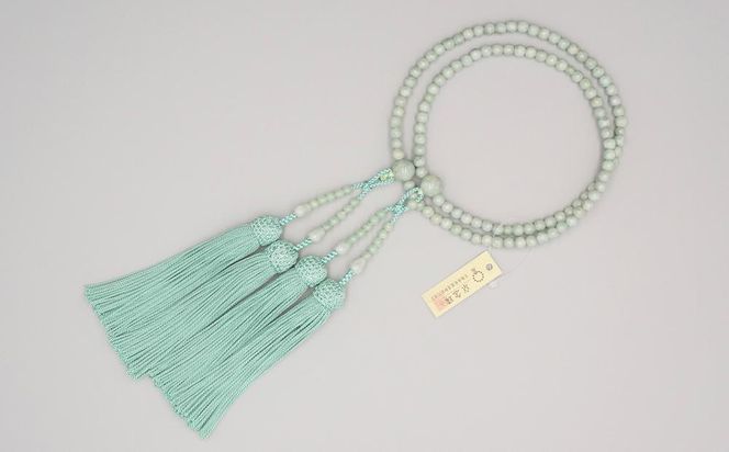 神戸珠数店】〈京念珠〉 本翡翠 女性用本式数珠【数珠袋付き】｜京都