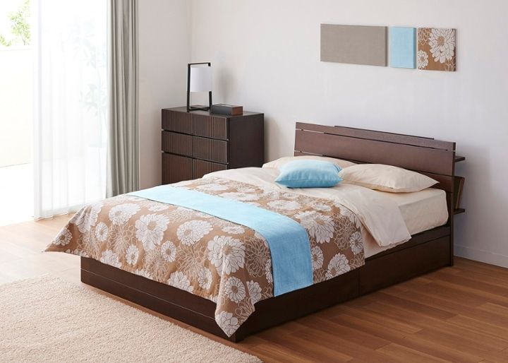 ラック・ベッド ベッドスプレッド＆スロー セット (シーサイドブルー