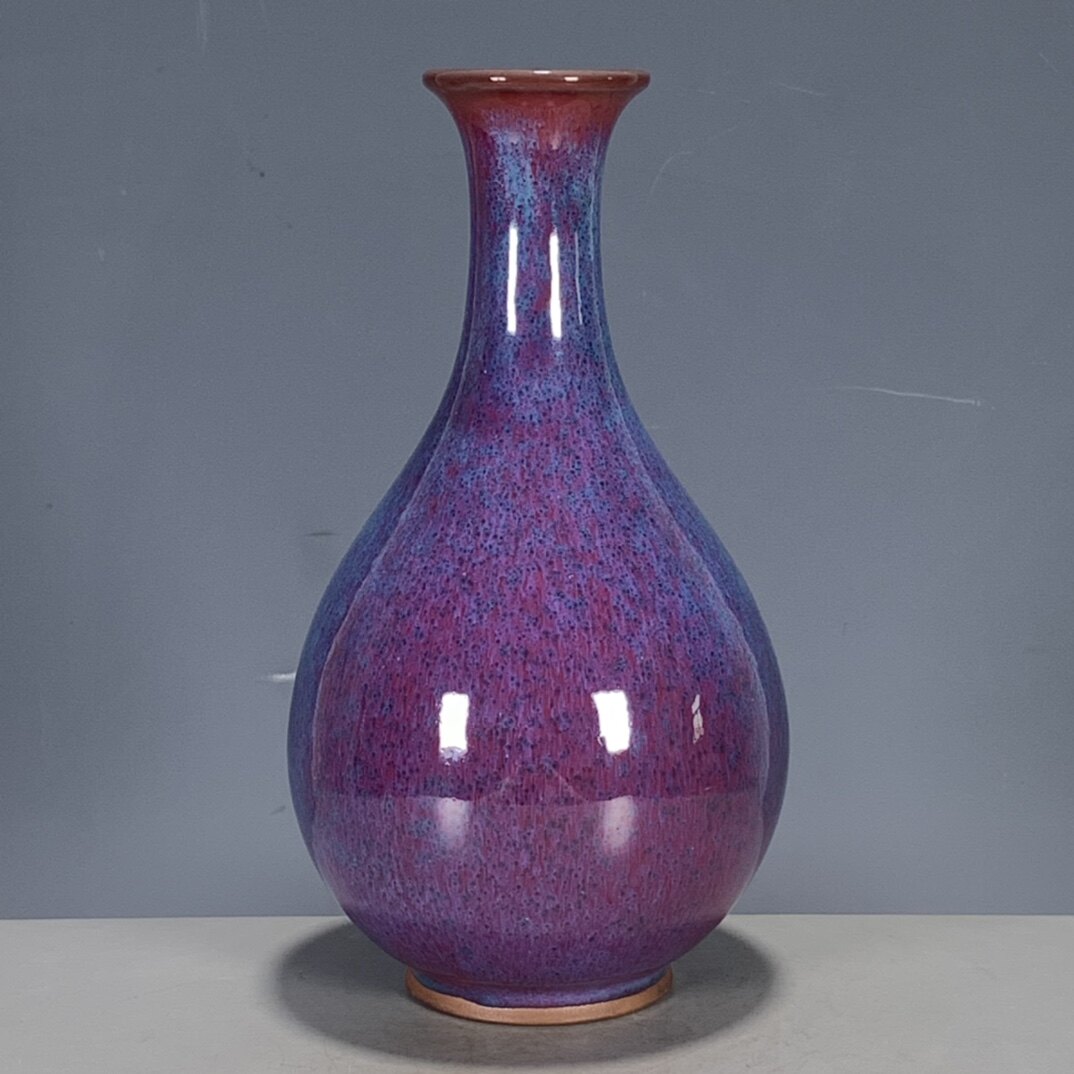 宋代钧窑蓝釉瓷真品窑变十品玉壶春瓶五大名窑瓷器收藏老物件