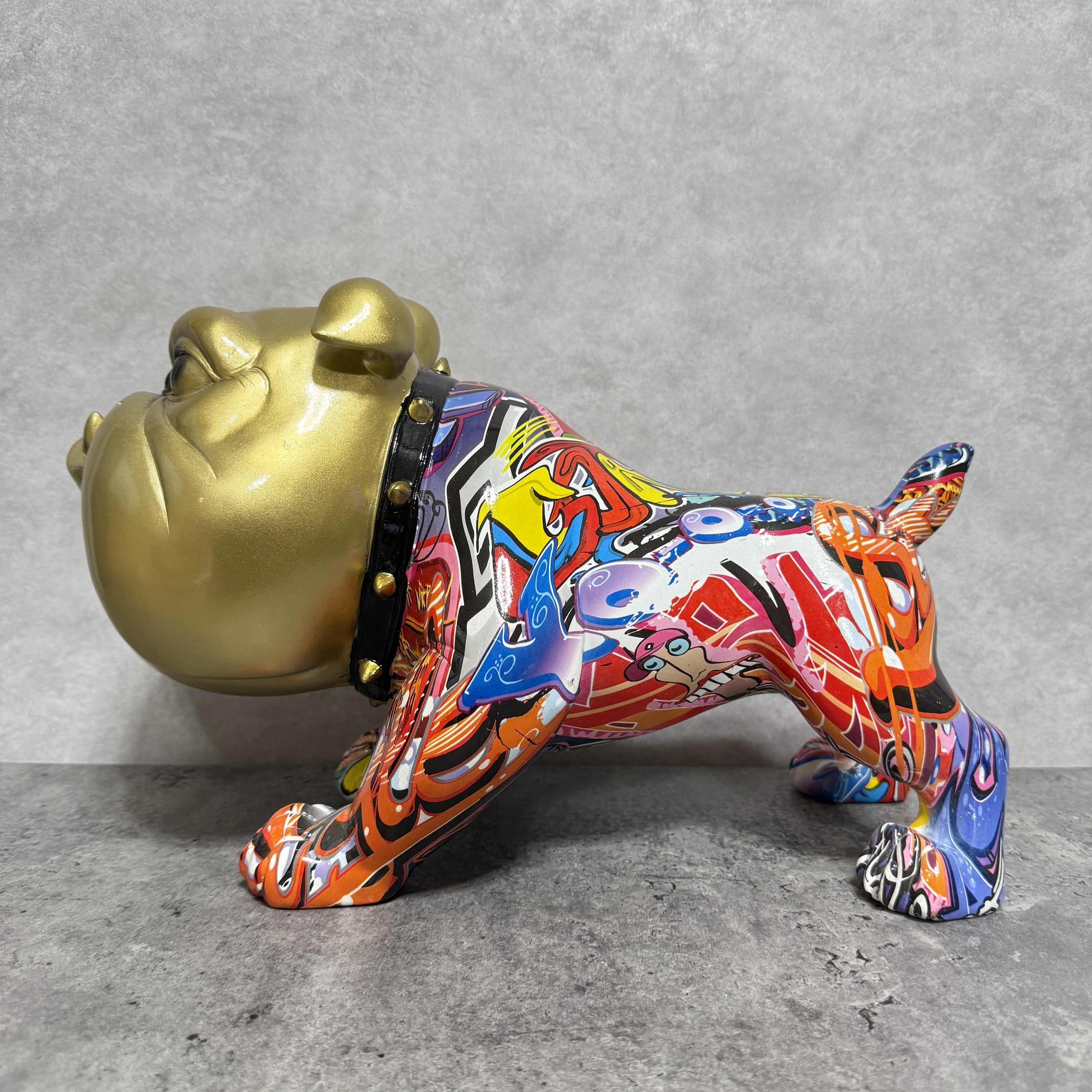 犬の置物 ポップアニマルB 高さ22cm 金色 縁起物 ゴールド かわいい