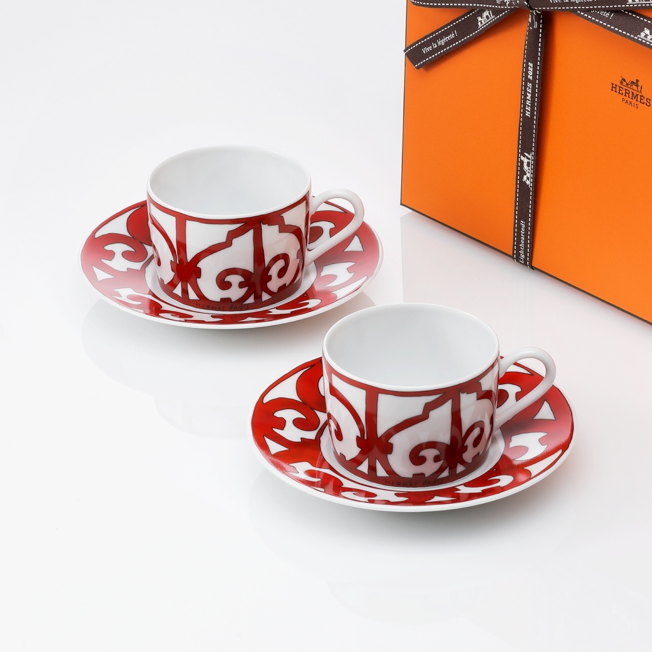 HERMES エルメス ガダルキヴィール ティーカップ＆ソーサー 160ml ペア