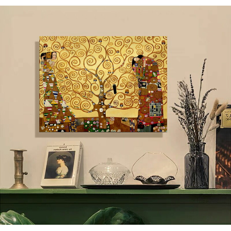 グスタフ クリムト 生命の樹 ファブリック パネル 名画 絵画 50cm×40cm