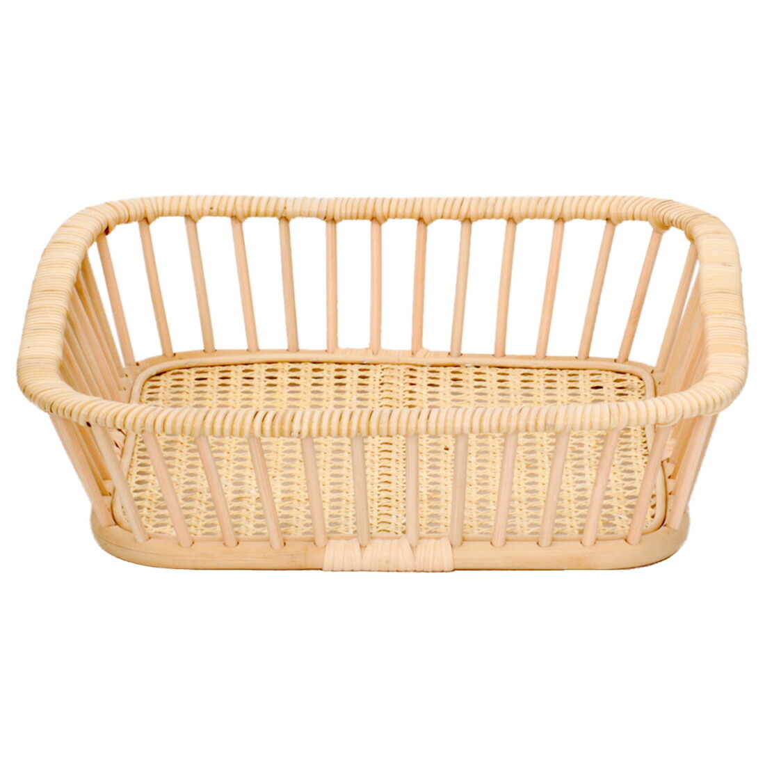 即納 ツルヤ商店 ハイル 乱れかご スクエア h100[籐 ラタン 収納