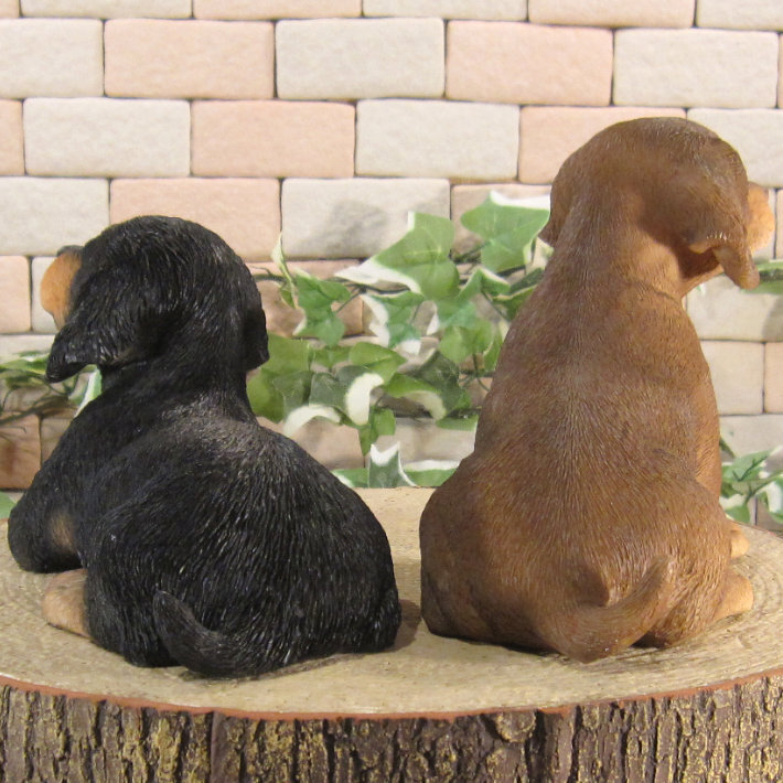 犬 置物 リアル フレンズ ダックスフント 2種セット 動物オブジェ