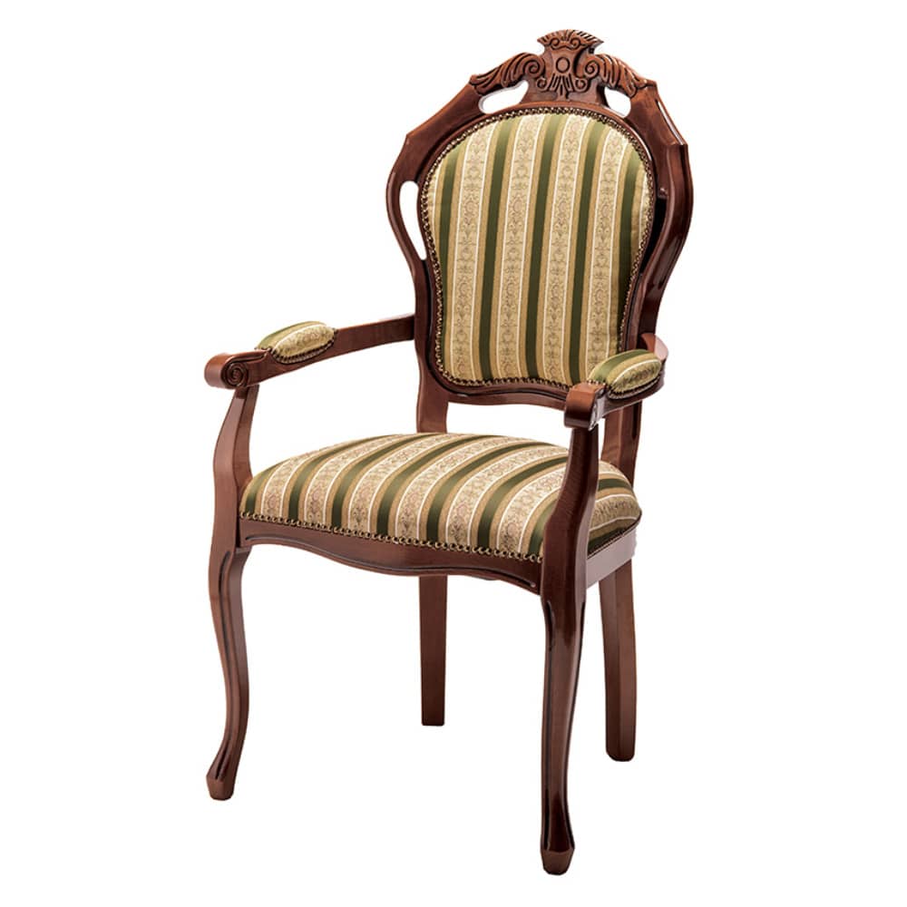 イタリア製 クラシックダイニングシリーズ ストライプアームチェア