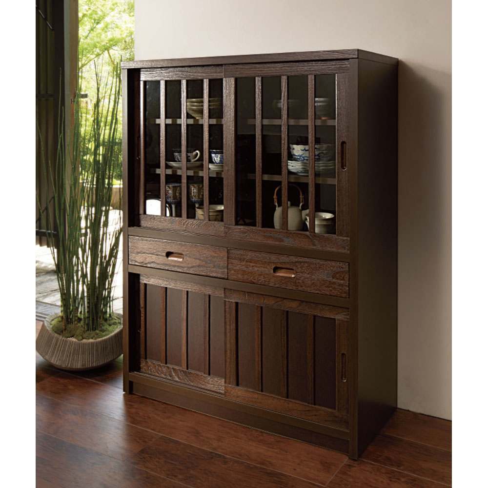 日本製 桐天然木水屋箪笥 キャビネットハイ・幅90cm 通販 - ディノス