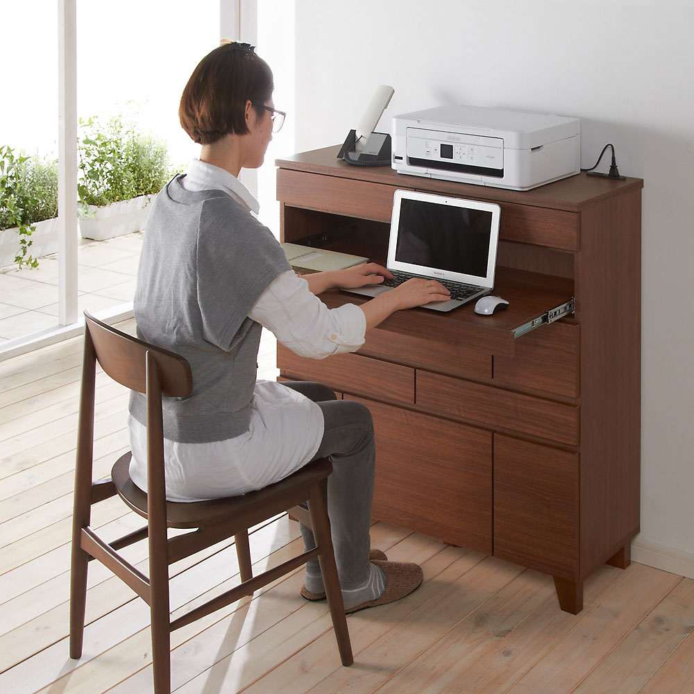 インクジェットプリンターが置ける オールインワン収納引き出しFAX台