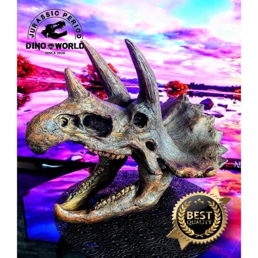 IKEA - 大迫力✨ トリケラトプス 頭骨 化石 レプリカ 恐竜 フィギュア