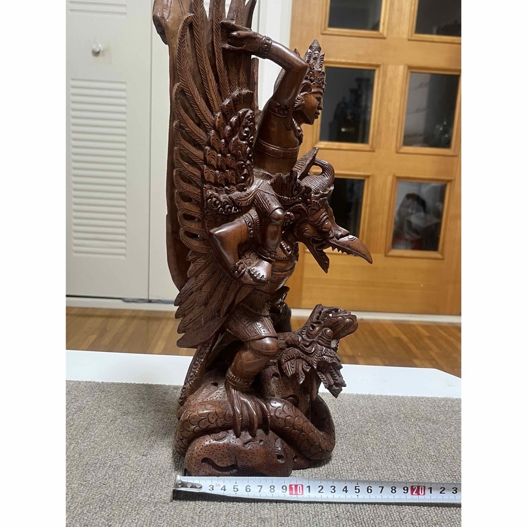 仏教美術 ガルーダ 木彫刻品 精密彫刻 インド神 バリ インドネシア