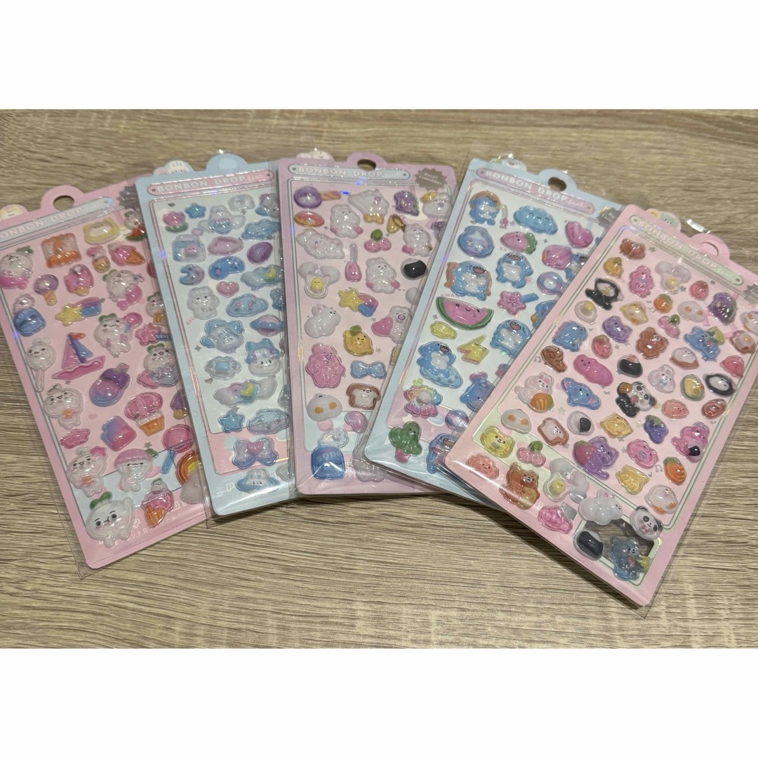 BONBON DROPシールセット 5枚 ボンボンドロップシール ぷくぷく 立体の