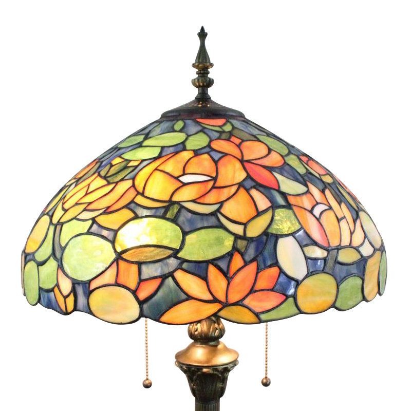 フロアスタンド ステンドグラスランプ フロアランプ 照明器具 書斎 花
