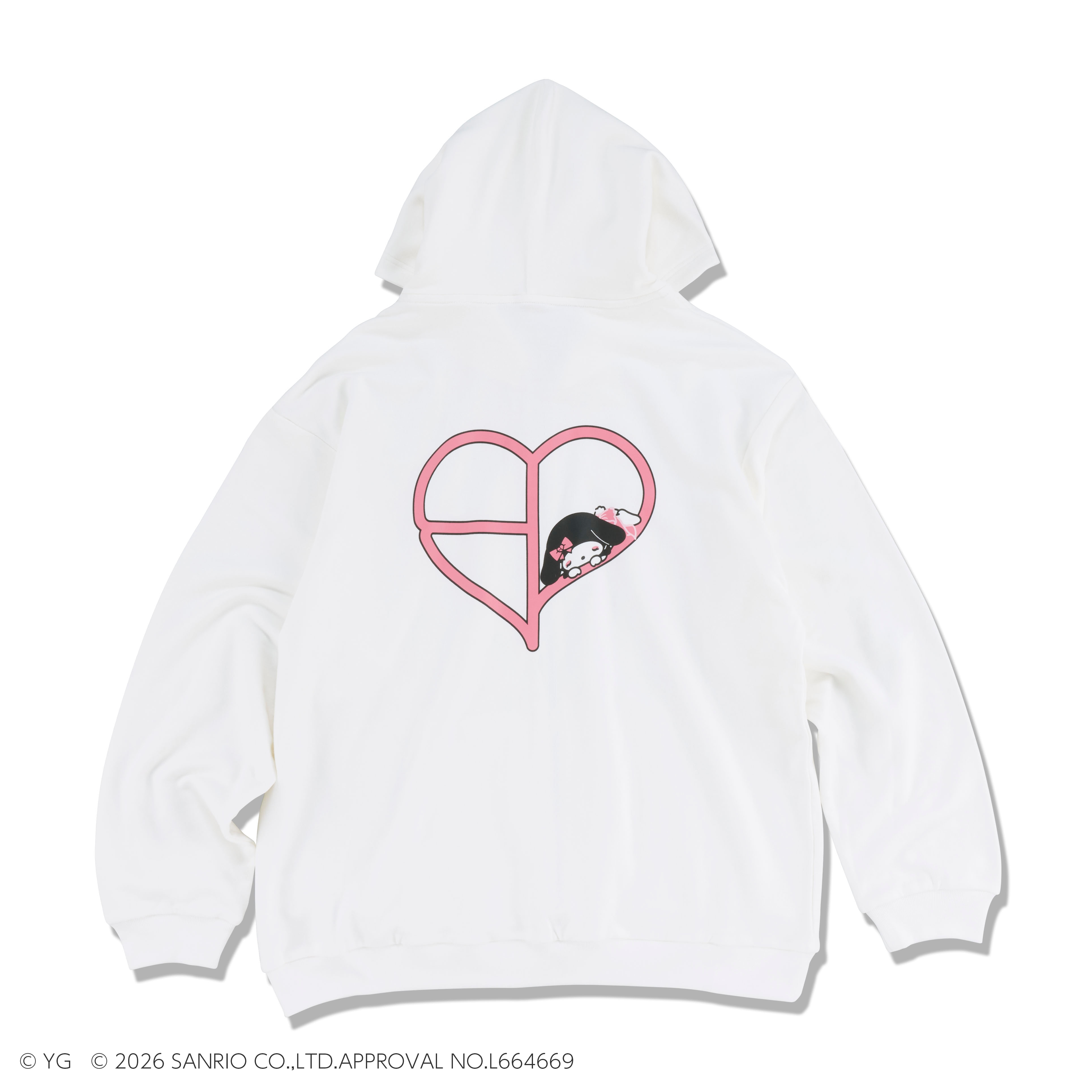マイメロディ】ZIP-UPフーディー HEART LOGO (WHITE)