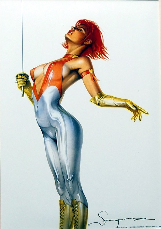 空山基 直筆サイン入りカラー複製イラスト 「キューティーハニー」