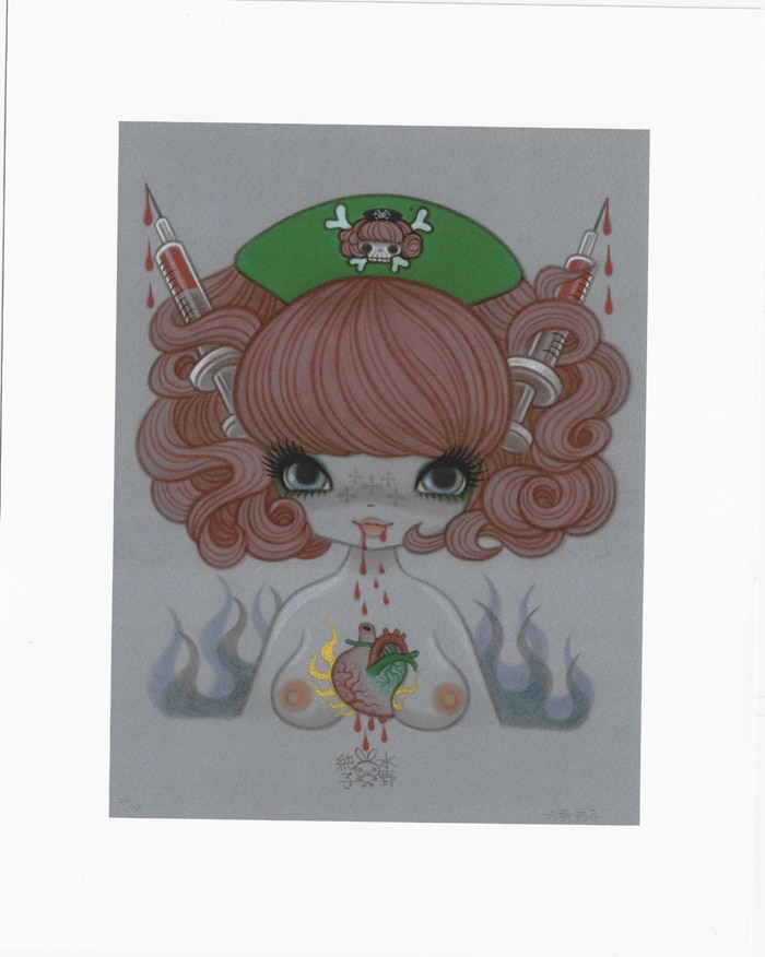 水野純子 直筆サイン入りカラー複製イラスト