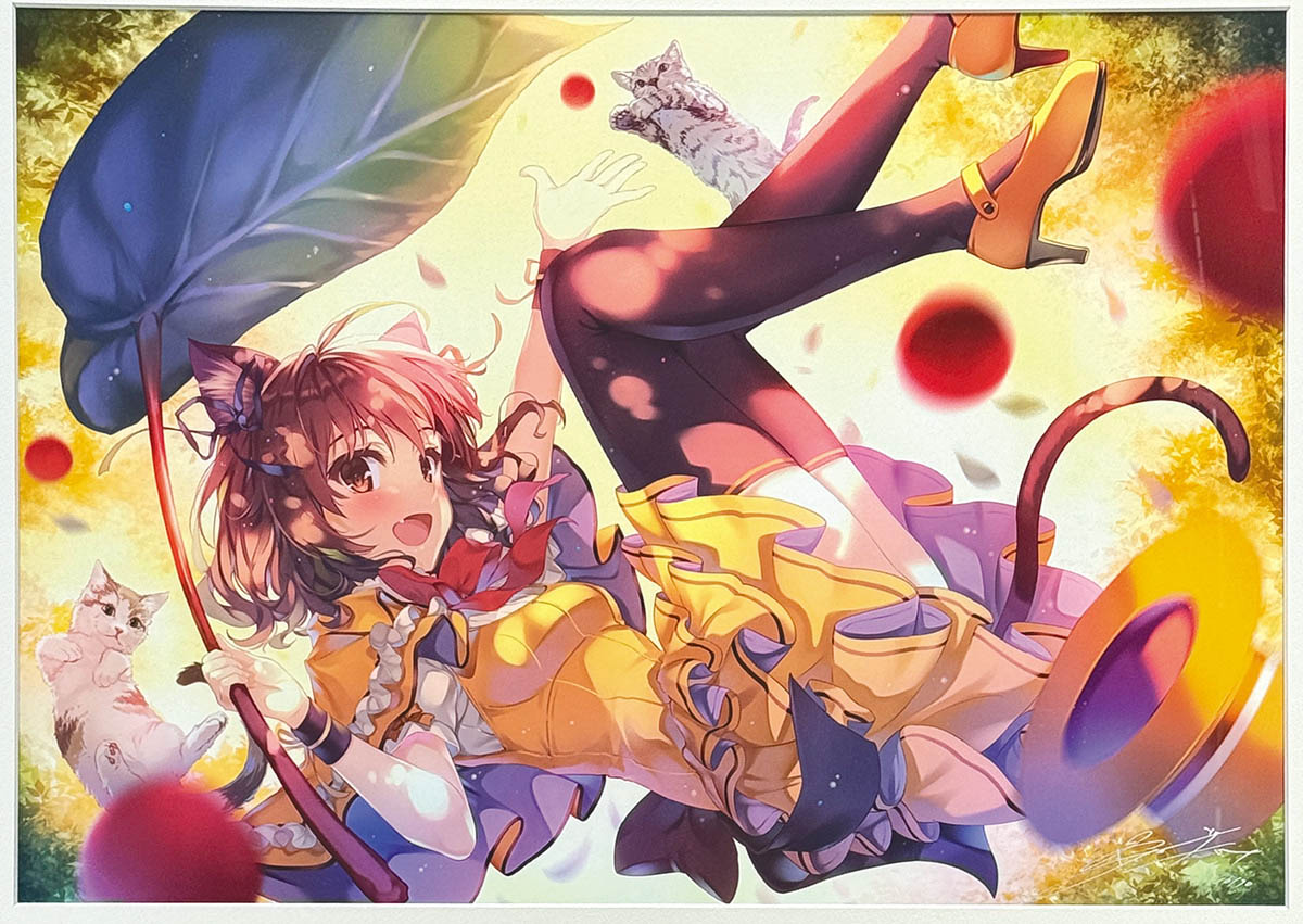 7352] 深崎暮人 直筆サイン入りカラー複製イラスト「Falling Green」