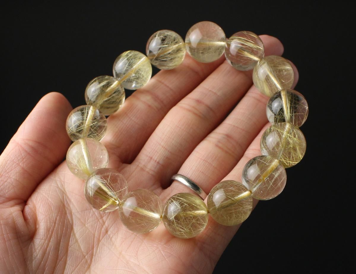 ルチルクォーツ ブレスレット 約14mm | 天然石の魅力 - 数珠 京念珠
