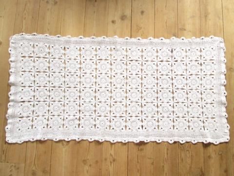 クロッシェレース編みテーブル・クロス☆：No.1 68x134cm - 北欧雑貨
