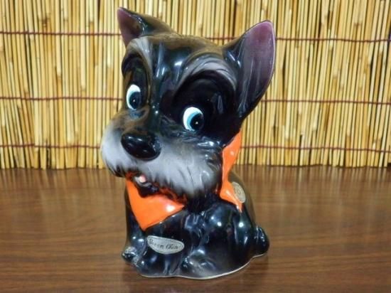 陶器製 ディズニーわんわん物語 貯金箱（ジョック） - 「宝の森」昭和