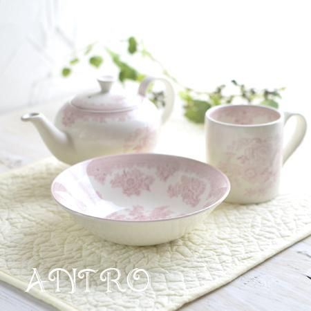 イギリス食器 Burleigh ピンクアジアティックフェザンツ シリアル