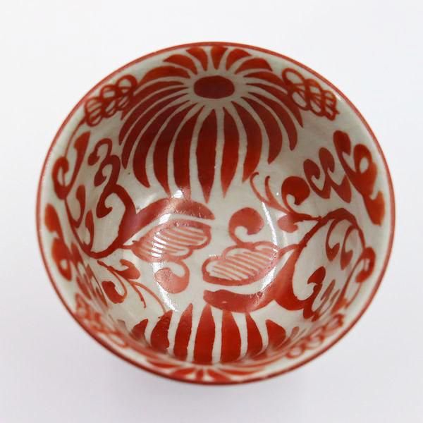 犬山焼赤絵湯呑み｜直径9 高さ7｜和食器愛好家に贈る希少アンティーク品