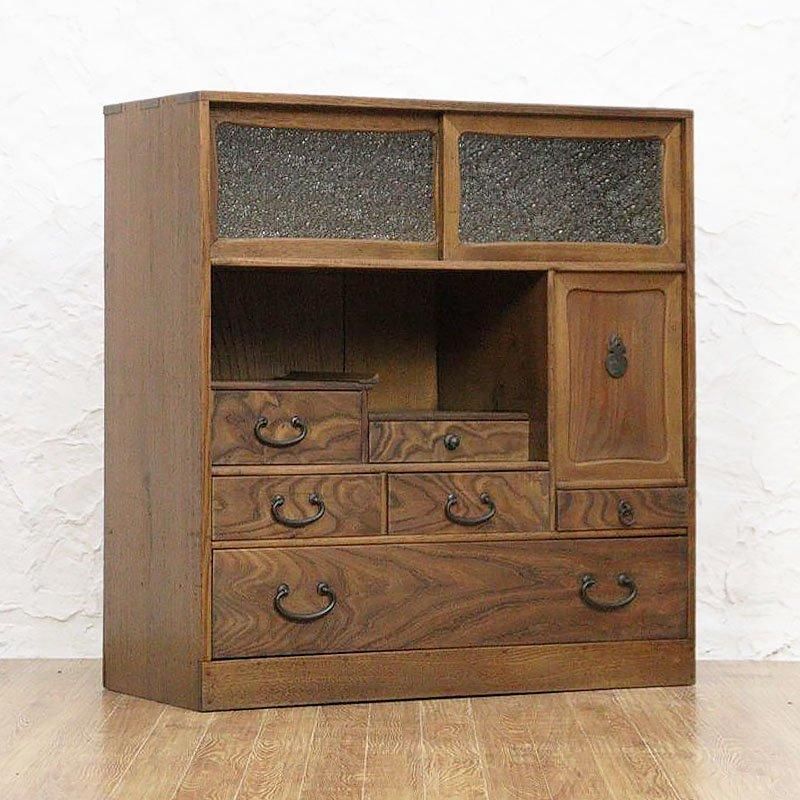 小茶箪笥 和風キャビネット 日本製 大正 民芸 古民家 ナチュラル