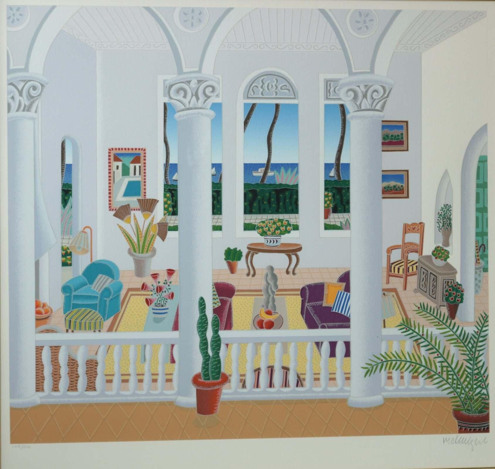 シルクスクリーン版画 トーマス・マックナイト 「ヴィラデルマーレ