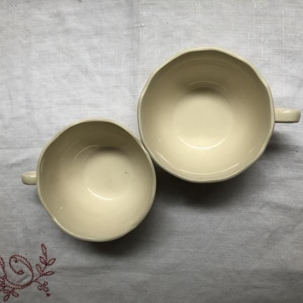 2客セット サルグミンヌ 花リム カップ&ソーサー アイボリー