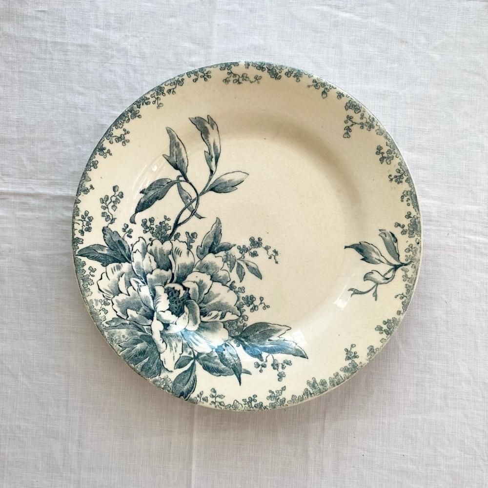 GIENジアン アンティークブルー皿 フランス直輸入