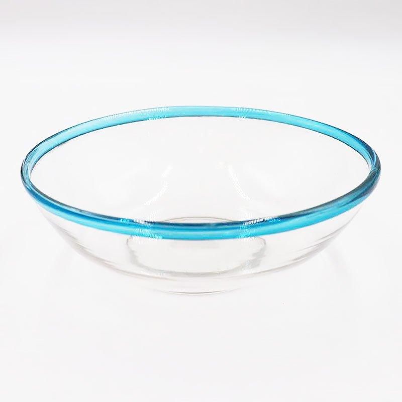 アンティーク 大正時代のブルーボウル 吹きガラス製