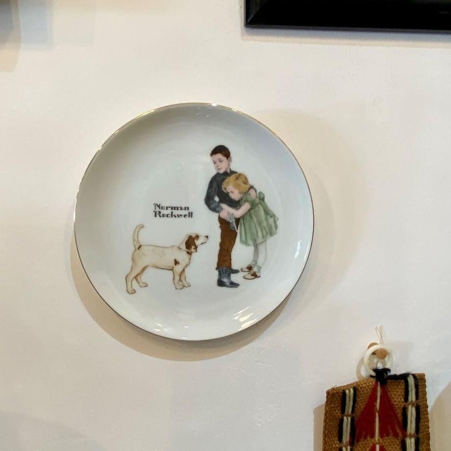 アンティーク ノーマンロックウェル 絵皿 磁器製