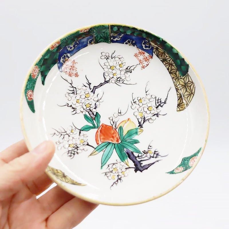 九谷焼 手描き 菓子皿 大正時代 アンティーク