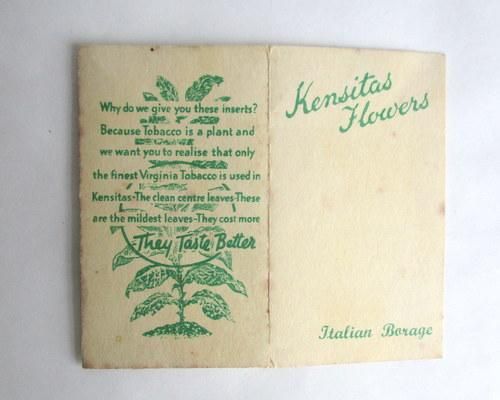 イギリスKensitas製シルクフラワーシガレットカード - アンティーク