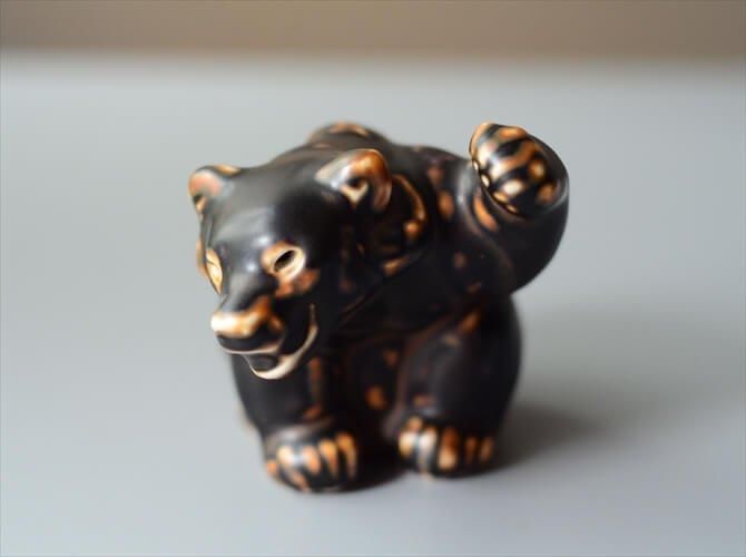 北欧ヴィンテージ陶器くまのオブジェ 雰囲気ある作品